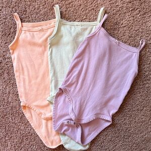 Set of Three Organic Cotton Pastel Tank Onesie H&M 3T
